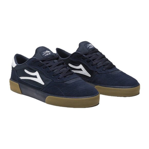 LAKAI CAMBRIDGE SKATE SHOES NAVY BLUE/GUM SUEDE SIZE 7 Men’s / 8.5 Women’s - Picture 3 of 11